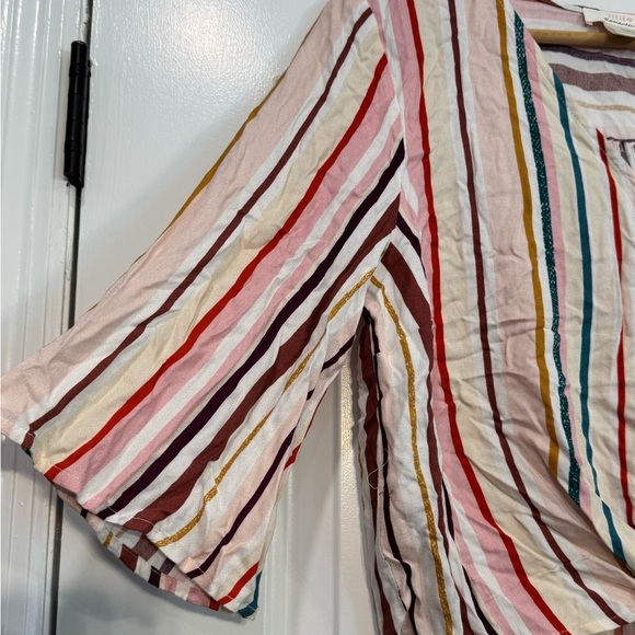 URBAN Romantics Colorful Striped Blouse Size Medium - Picture 2 of 5